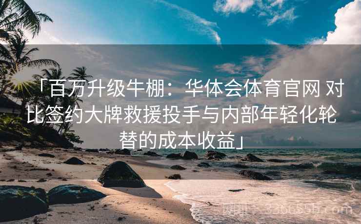 「百万升级牛棚：华体会体育官网 对比签约大牌救援投手与内部年轻化轮替的成本收益」
