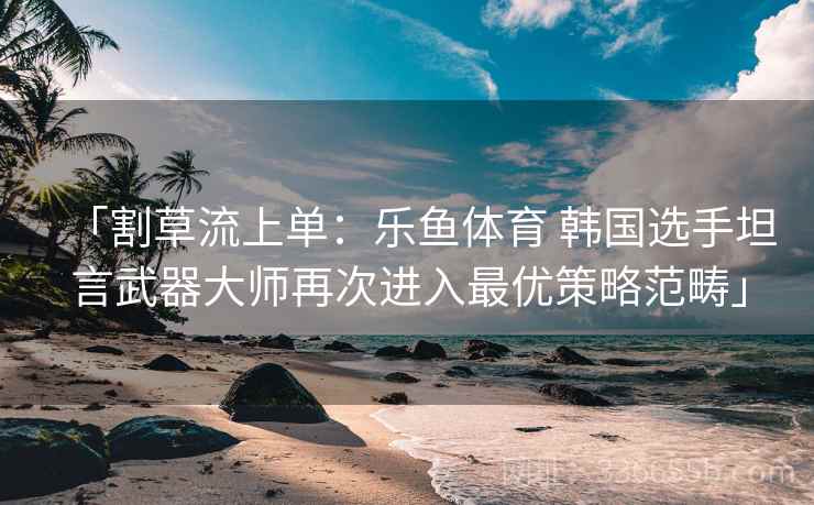「割草流上单：乐鱼体育 韩国选手坦言武器大师再次进入最优策略范畴」